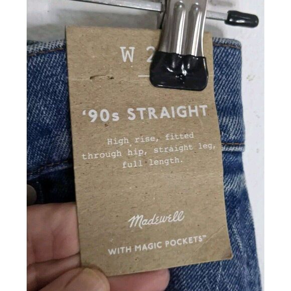 NWT Madewell The 90's Straight Leg High Rise Jean Size 23 Sequins Magic Pockets - Picture 6 of 12